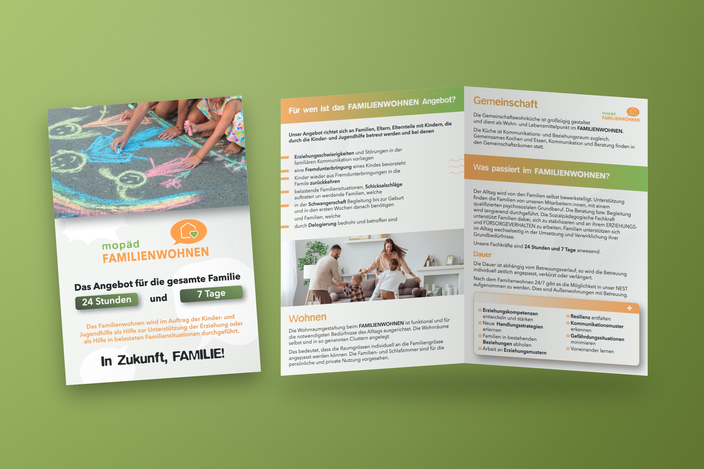 Familienwohnen-Folder A5 – Mopäd gGmbH