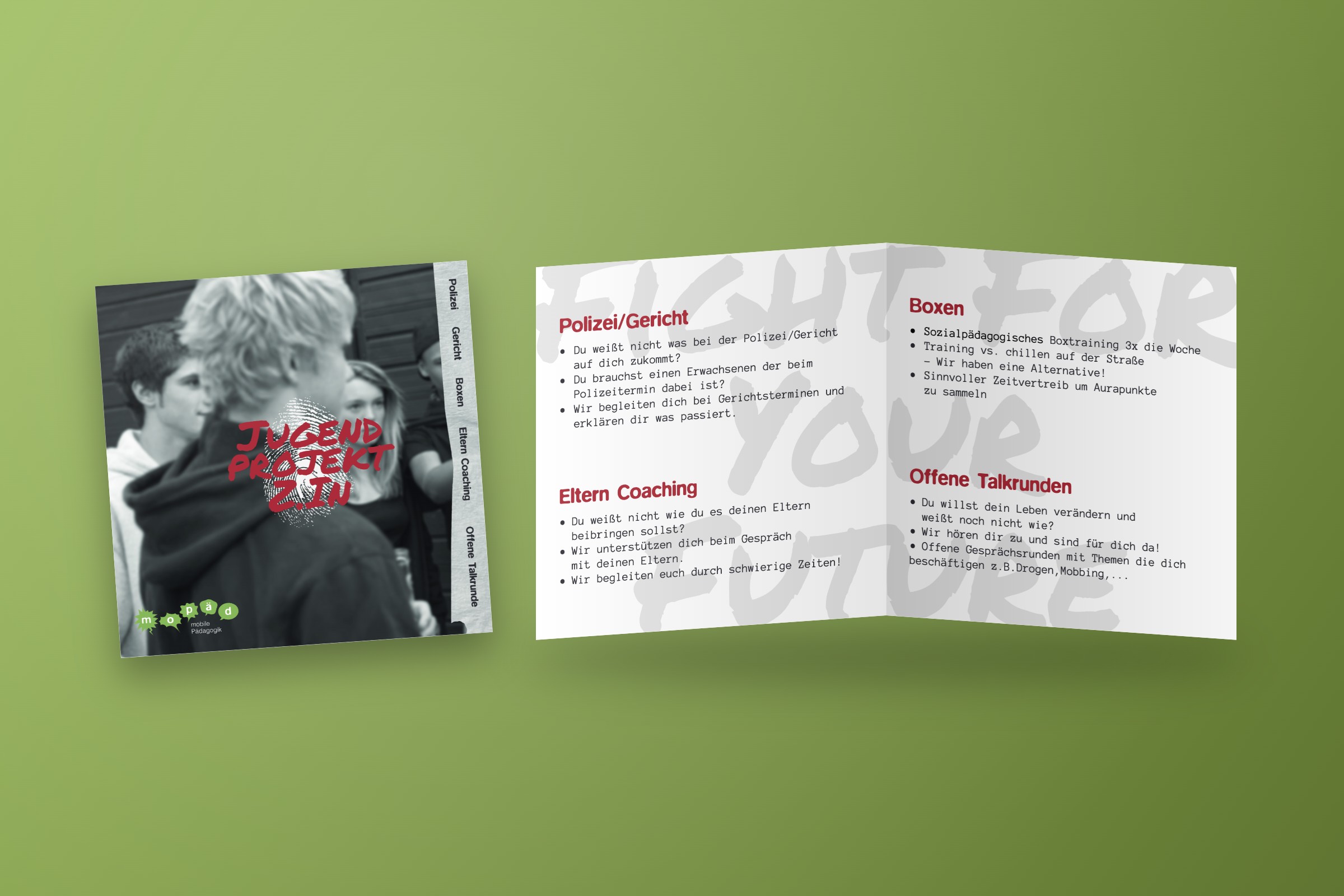 Flyer Jugendprojekt Z.IN – Mopäd gGmbH